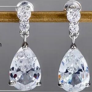 Sterling Silver Drop Earrings with Purple Cubic Zirconia Hypoallergenic,Fashion